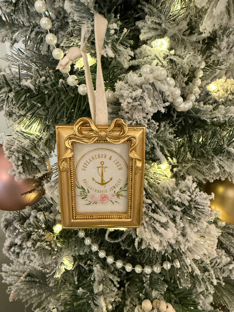 Gold Frame Christmas Ornament