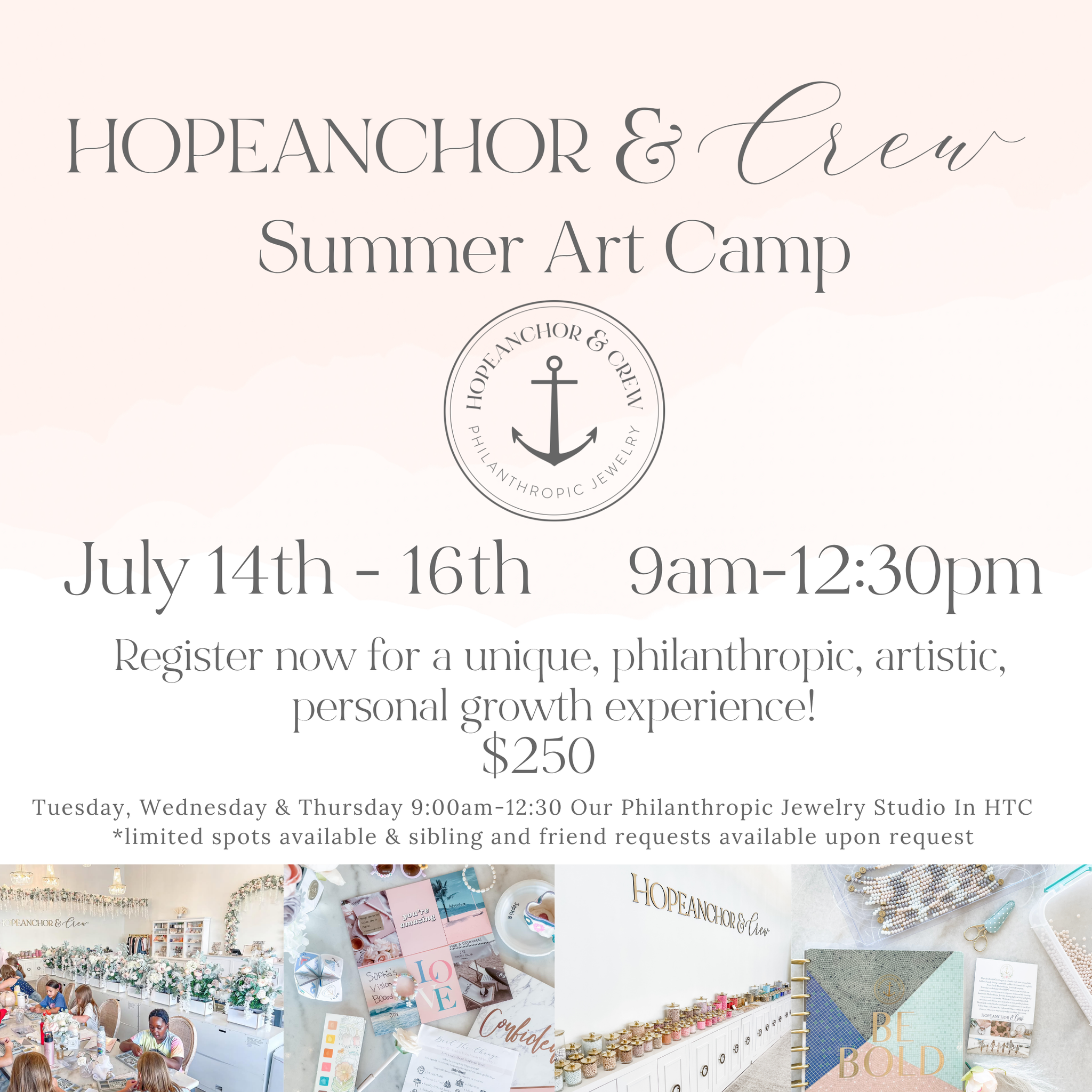 Hopeanchor anchor &amp; crew 1 2 Hour Add-On for an Event- 50